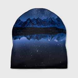 Шапка Галактическая зимняя ночь в горах, цвет: 3D-принт