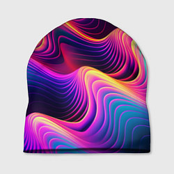 Шапка Неоновый узор неоновая волна, цвет: 3D-принт