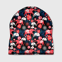 Шапка Красные слоны, цвет: 3D-принт