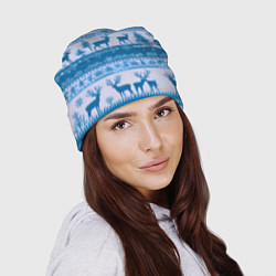 Шапка Синие олени, цвет: 3D-принт — фото 2