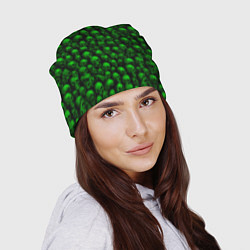 Шапка Зеленые черепа, цвет: 3D-принт — фото 2