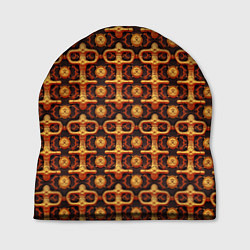 Шапка Оранжевый деревянный абстрактный паттерн, цвет: 3D-принт