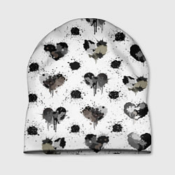 Шапка Брызги и капли в форме сердечки, цвет: 3D-принт