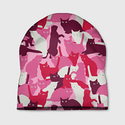 Шапка Розовый кошачий камуфляж, цвет: 3D-принт