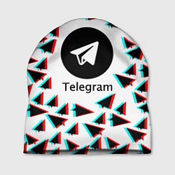 Шапка Telegram logo pattern steel, цвет: 3D-принт