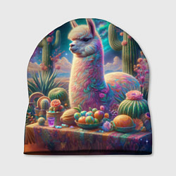 Шапка Альпака и кактусы на столе, цвет: 3D-принт