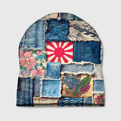 Шапка Японское художество пэчворк, цвет: 3D-принт