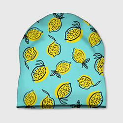 Шапка Летние лимоны - паттерн, цвет: 3D-принт