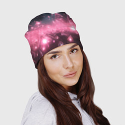 Шапка Розовый абстрактный космос, цвет: 3D-принт — фото 2