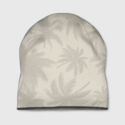 Шапка Бежевые пальмы паттерн, цвет: 3D-принт