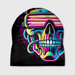 Шапка Cyber skull - ai art neon, цвет: 3D-принт