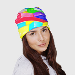 Шапка Цветные столбы, цвет: 3D-принт — фото 2
