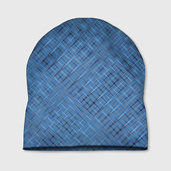 Шапка Тёмно-голубой текстурированный, цвет: 3D-принт