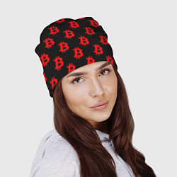 Шапка Bitcoin red logo money, цвет: 3D-принт — фото 2