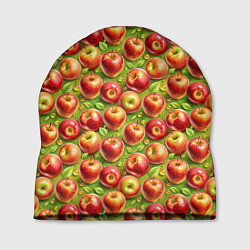 Шапка Румяные яблоки паттерн, цвет: 3D-принт
