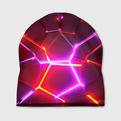 Шапка Красные плиты с фиолетовым свечением, цвет: 3D-принт