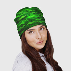 Шапка Зелёные водоросли-камуфляж, цвет: 3D-принт — фото 2