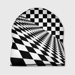 Шапка Шахматная психоделика иллюзия, цвет: 3D-принт