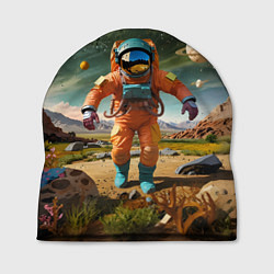Шапка Космонавт в оранжевом костюме, цвет: 3D-принт