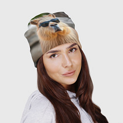 Шапка Модная капибара в темных очках, цвет: 3D-принт — фото 2