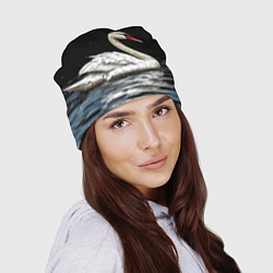 Шапка Белый лебедь ночью, цвет: 3D-принт — фото 2