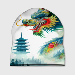 Шапка Japanese watercolor dragon - art, цвет: 3D-принт