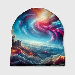 Шапка Fantastic neon space landscape - ai art fantasy, цвет: 3D-принт