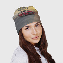 Шапка Audi RS 7 на закате солнца, цвет: 3D-принт — фото 2