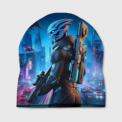 Шапка Mass Effect - neon glow fantastic, цвет: 3D-принт