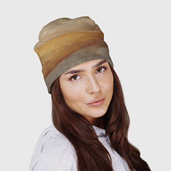 Шапка Бежевые блестяшки текстура, цвет: 3D-принт — фото 2