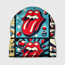 Шапка Rolling Stones logo - pop art, цвет: 3D-принт