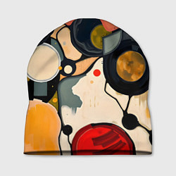 Шапка Абстракция с кругами и краской, цвет: 3D-принт