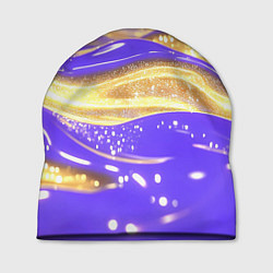 Шапка Фиолетово-золотая жидкая текстура, цвет: 3D-принт