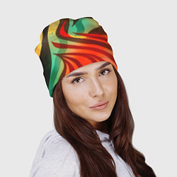 Шапка Жаркая полосатая абстракция, цвет: 3D-принт — фото 2