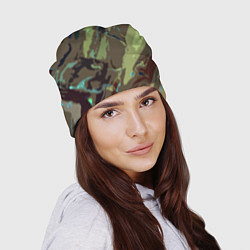 Шапка Абстракция тон хаки, цвет: 3D-принт — фото 2