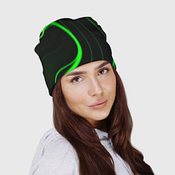 Шапка Color green light green black, цвет: 3D-принт — фото 2