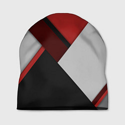 Шапка Color black red grey
