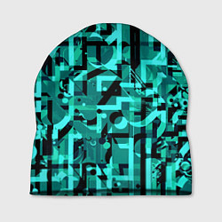 Шапка Неоновый голубой объёмный эффект, цвет: 3D-принт