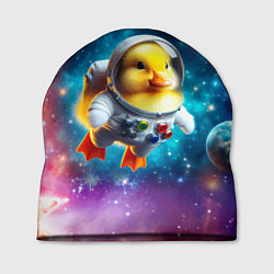 Шапка Прикольный утёнок бравый космонавт - нейроарт, цвет: 3D-принт