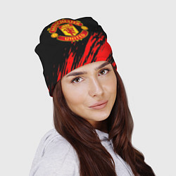 Шапка Манчестер юнайтед краски текстура, цвет: 3D-принт — фото 2