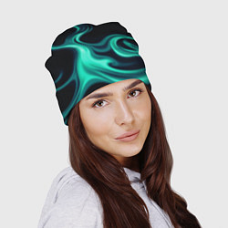 Шапка Color turquoise black, цвет: 3D-принт — фото 2