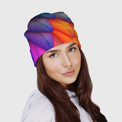 Шапка Радужные перья попугая, цвет: 3D-принт — фото 2