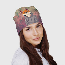 Шапка Довольный лис в балахоне, цвет: 3D-принт — фото 2