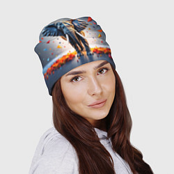 Шапка Геометрический слон и цветные полигоны, цвет: 3D-принт — фото 2