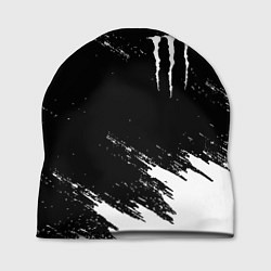 Шапка Monster energy краски штрихи белые, цвет: 3D-принт