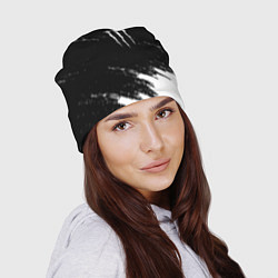Шапка Monster energy краски штрихи белые, цвет: 3D-принт — фото 2