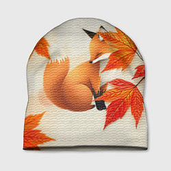 Шапка Лиса под осенними листьями, цвет: 3D-принт