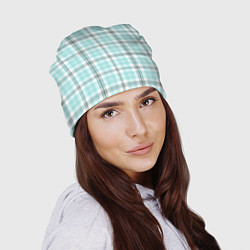 Шапка Checkered light blue, цвет: 3D-принт — фото 2
