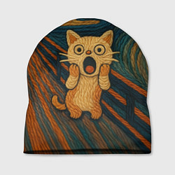 Шапка Котик Крик - вязаный нейроарт, цвет: 3D-принт