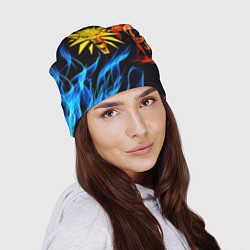 Шапка Ведьмак огненное лого в огне, цвет: 3D-принт — фото 2